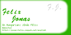 felix jonas business card